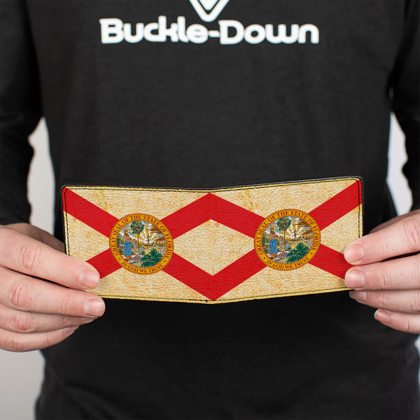 Buckle Down Bi-Fold Wallet - Florida Flags Black