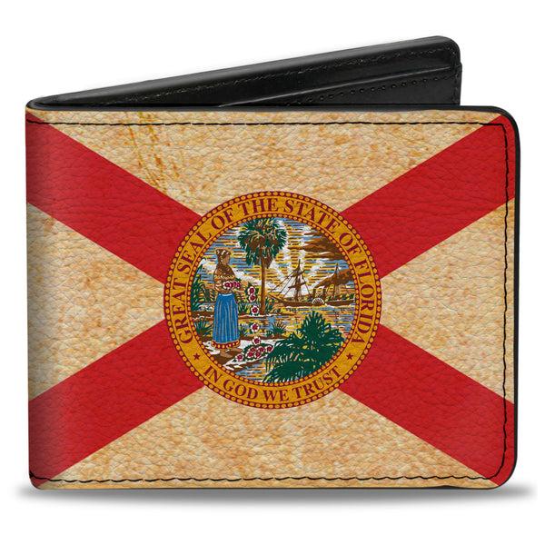 buckle down Bi-Fold Wallet - Florida Flags Black