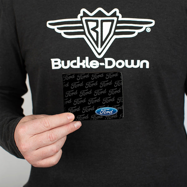 Buckle Down Bi-Fold Wallet - Ford Oval CORNER W Text