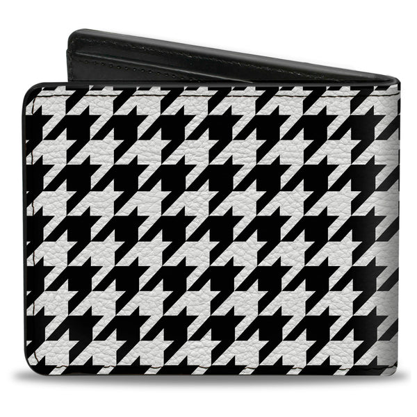 Buckle Down Bi-Fold Wallet - Houndstooth Black White
