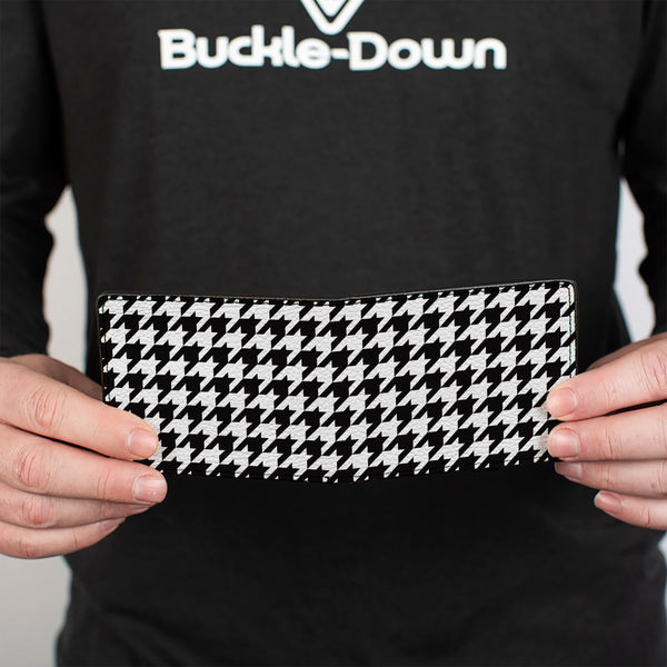 Buckle Down Bi-Fold Wallet - Houndstooth Black White