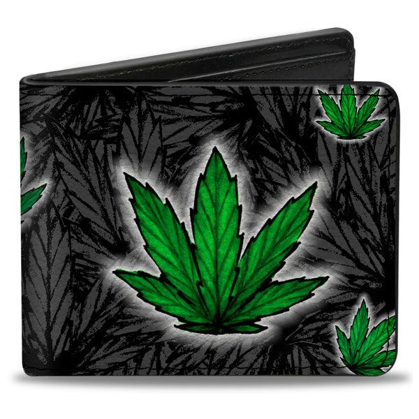 buckle down Bi-Fold Wallet - Marijuana Haze Black