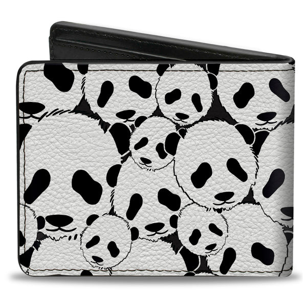 Buckle Down Bi-Fold Wallet - Panda Bear Stacked