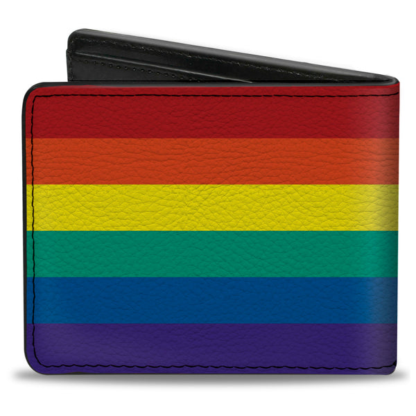 Buckle Down Bi-Fold Wallet - Rainbow Print