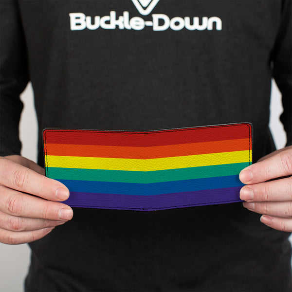 Buckle Down Bi-Fold Wallet - Rainbow Print