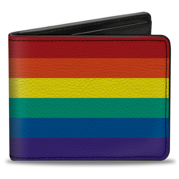 buckle down Bi-Fold Wallet - Rainbow Print