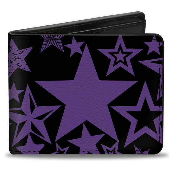 buckle down Bi-Fold Wallet - Stargazer Black Purple