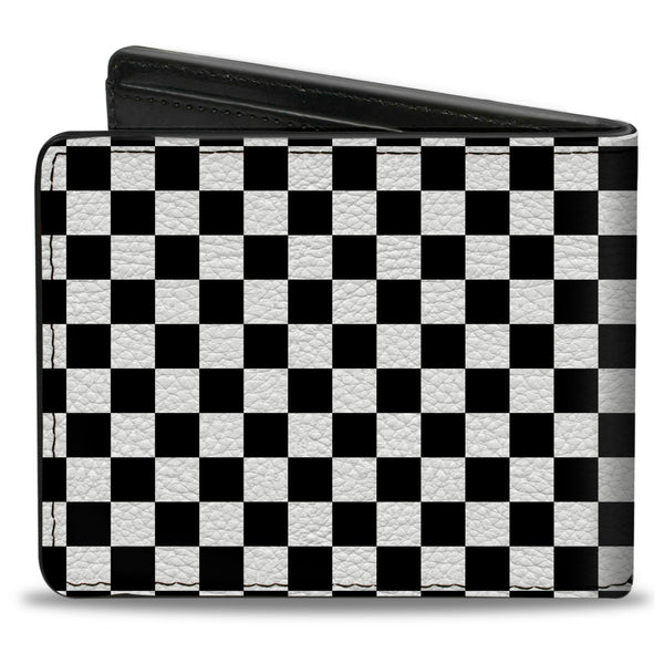 Buckle Down Black And White Bi-Fold Wallet