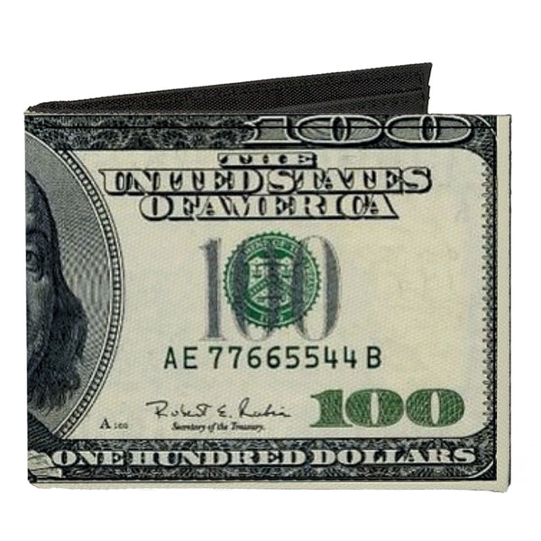 buckle down Canvas Bi-Fold Wallet - 100 Dollar Bills
