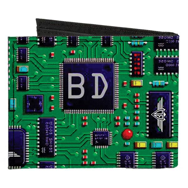 Buckle Down Canvas Bi-Fold Wallet - Circuit Board