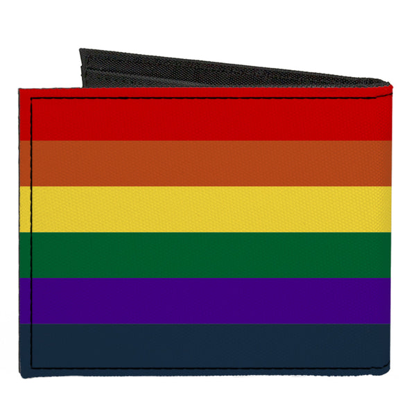 Buckle Down Canvas Bi-Fold Wallet - Rainbow