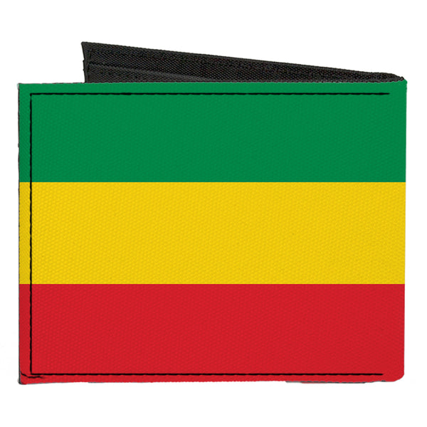 Buckle Down Canvas Bi-Fold Wallet - Rasta