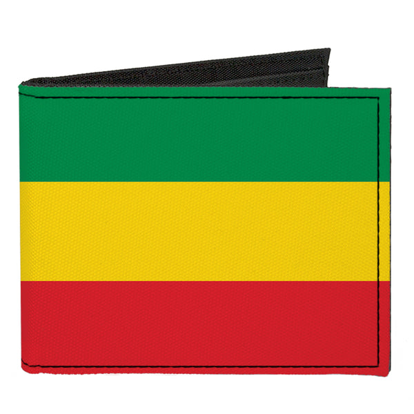 buckle down Canvas Bi-Fold Wallet - Rasta