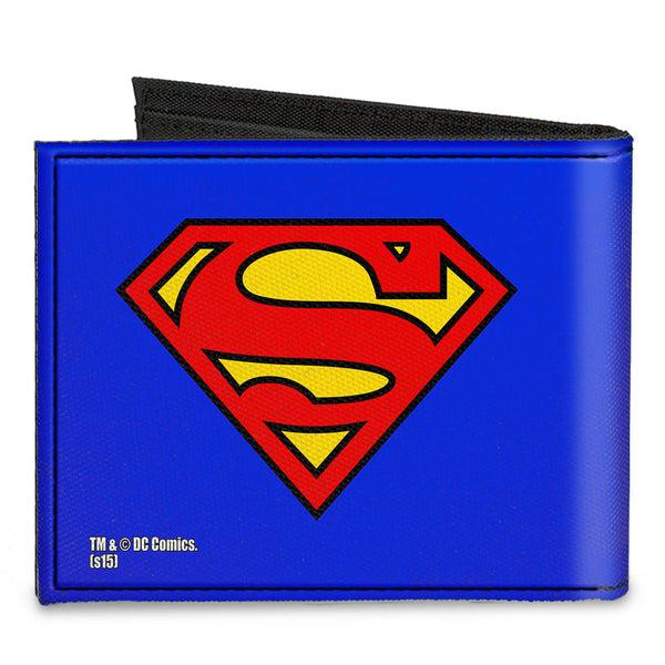 Buckle Down Canvas Bi-Fold Wallet - Superman Blue