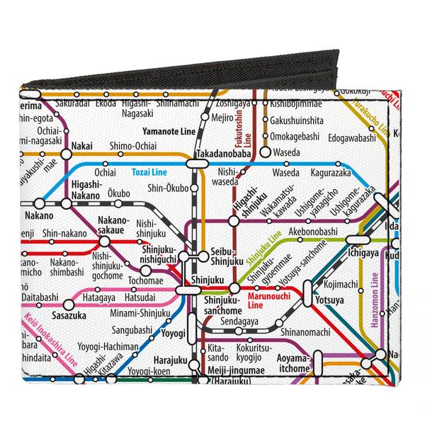 buckle down Canvas Bi-Fold Wallet - Tokyo Subway