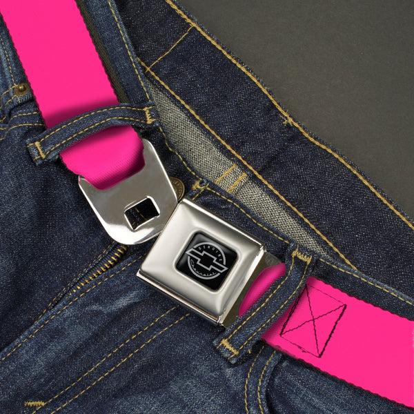Buckle Down Chevy Seatbelt Belt - Neon Pink Webbing