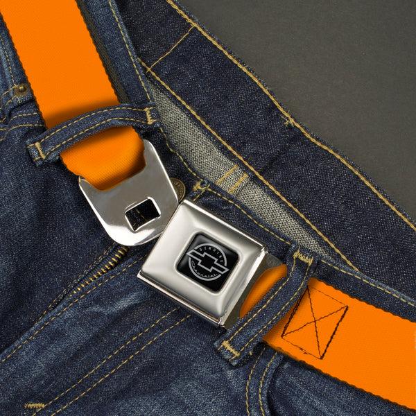 Buckle Down Chevy Seatbelt Belt - Orange Webbing