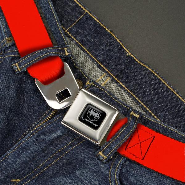 Buckle Down Dodge Viper Seatbelt Belt - Red Webbing