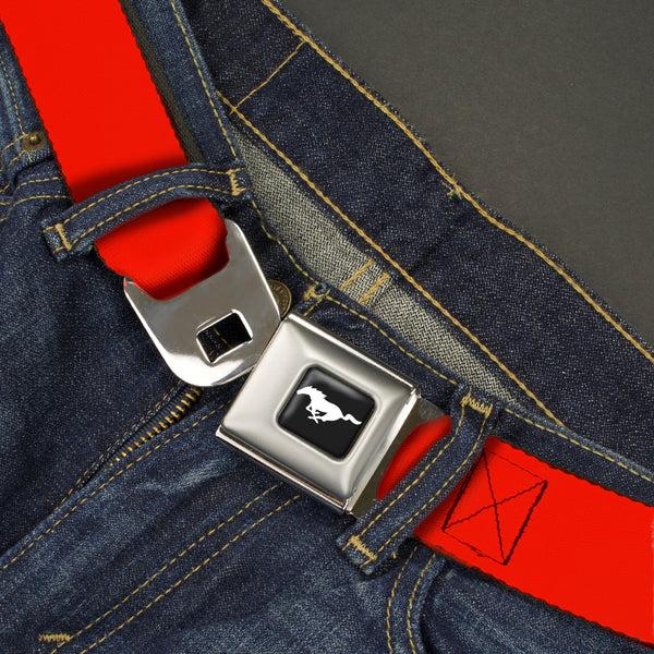 Buckle Down Ford Mustang Seatbelt Belt - Red Webbing