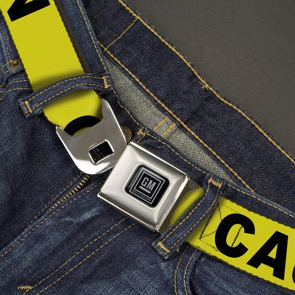 Buckle Down GM Seatbelt Belt - CAUTION