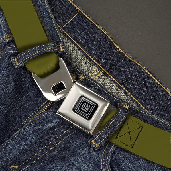 Buckle Down GM Seatbelt Belt - Olive Webbing
