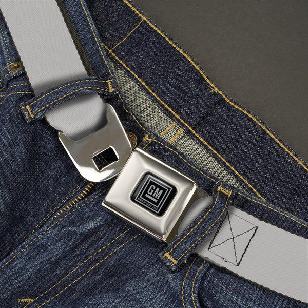 Buckle Down GM Seatbelt Belt - Silver Webbing