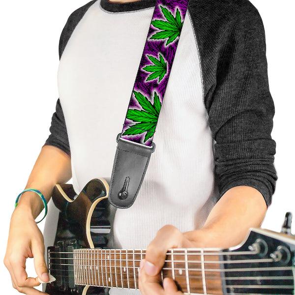 Buckle Down Guitar Strap - Marijuana Haze Purple