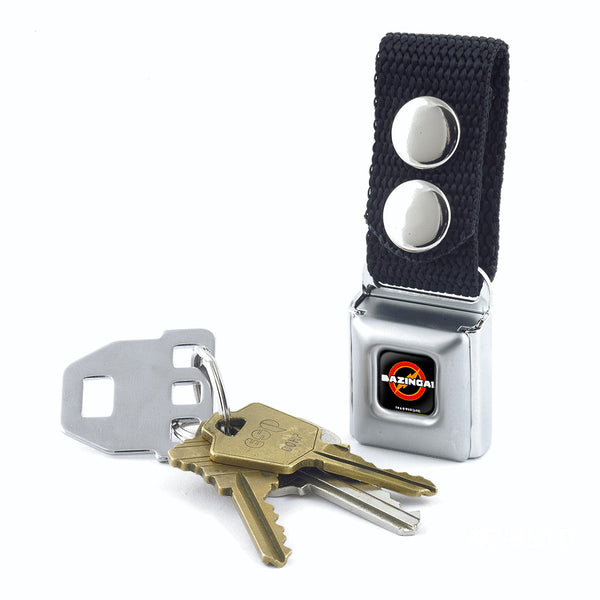 Buckle Down Keychain - BAZINGA Logo Full Color Black