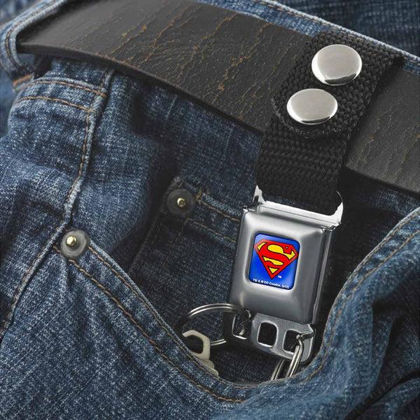 Buckle Down Keychain - Superman Full Color Blue