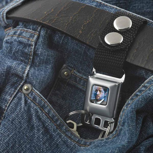 Buckle Down Keychain - Supernatural Castiel Face