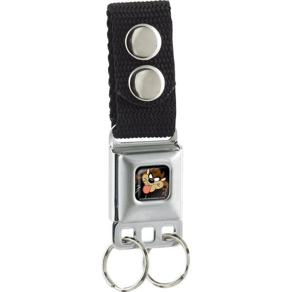 buckle down Keychain - Taz Face Full Color Black