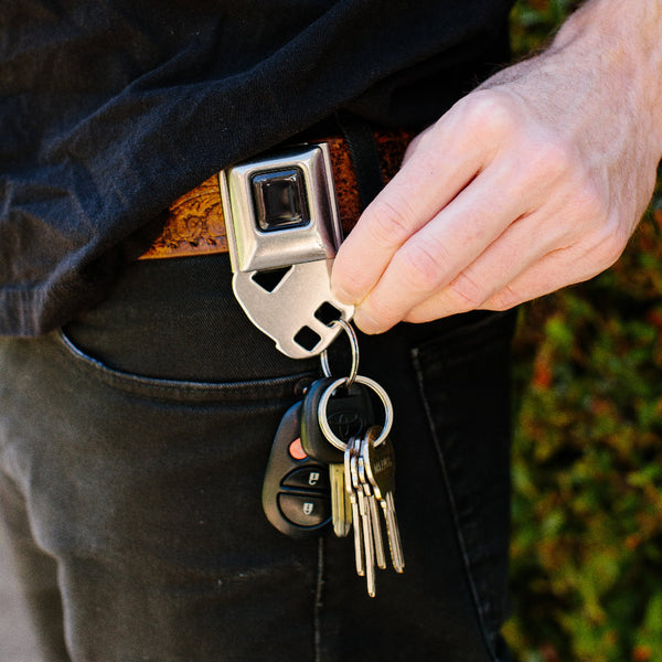 Buckle Down Keyholder - Plain Black Full Color