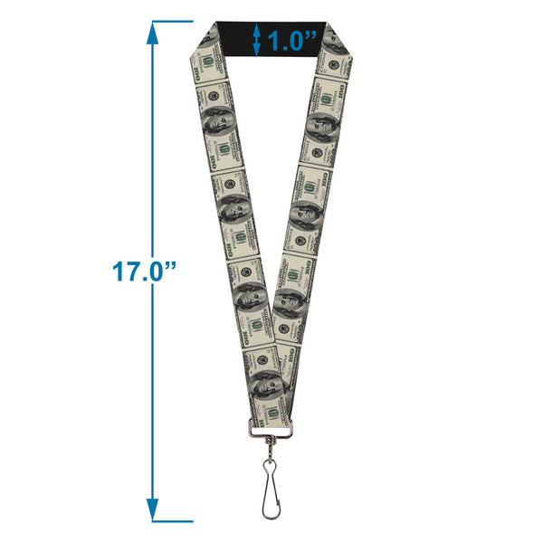 Buckle Down Lanyard - 1.0" - 100 Dollar Bills