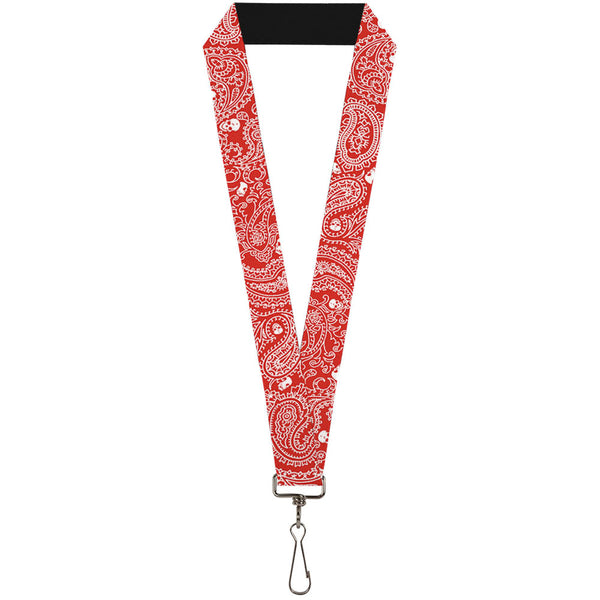 buckle down Lanyard - 1.0" - Bandana Skulls Red White