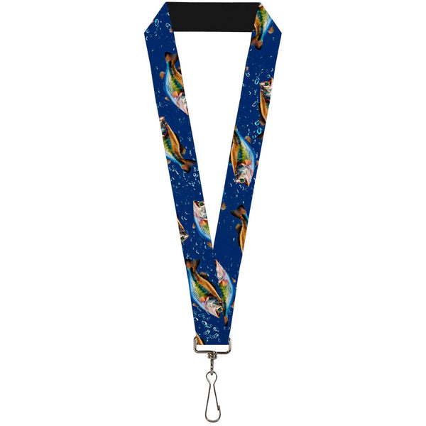 buckle down Lanyard - 1.0" - Bass Fish Water Bubbles