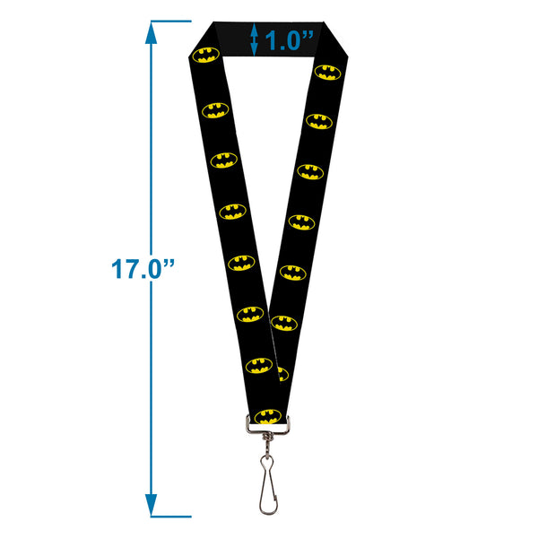 Buckle Down Lanyard - 1.0" - Batman Shield Black Yellow