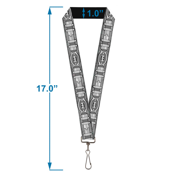 Buckle Down Lanyard - 1.0" - Batman Utility Belt Grays