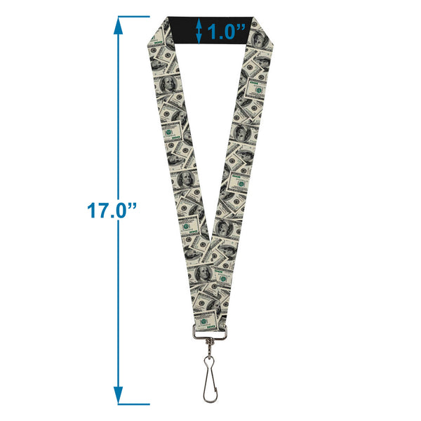 Buckle Down Lanyard - 1.0" - Benjamins2 Stacked