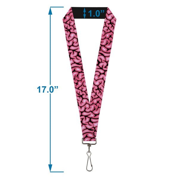 Buckle Down Lanyard - 1.0" - Brains Black Pink