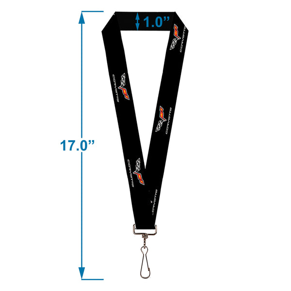 Buckle Down Lanyard - 1.0" - C6 Logo REPEAT Black