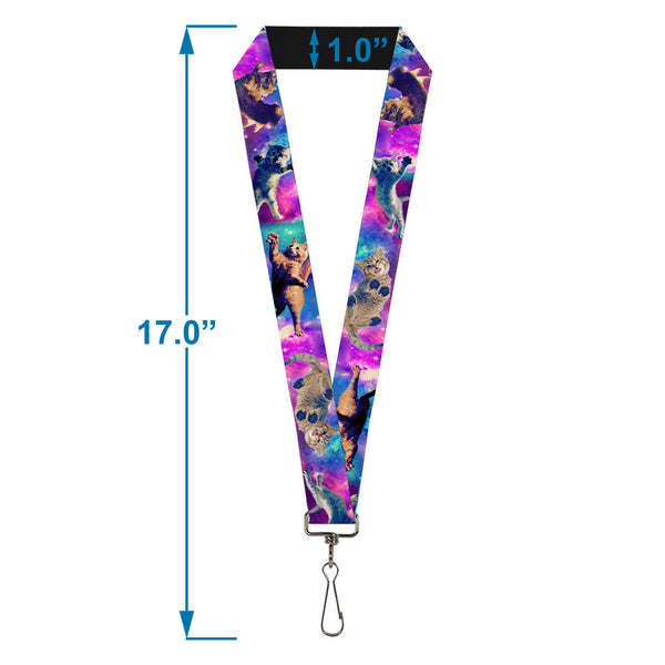 Buckle Down Lanyard - 1.0" - Cats In Space Pinks Blues