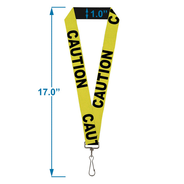 Buckle Down Lanyard - 1.0" - CAUTION Yellow Black