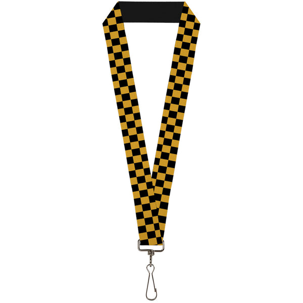 buckle down Lanyard - 1.0" - Checker Black Gold