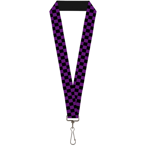 buckle down Lanyard - 1.0" - Checker Black Purple