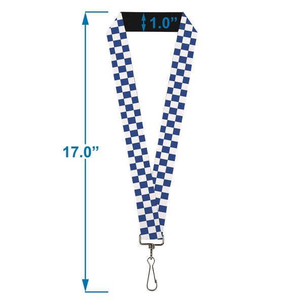 Buckle Down Lanyard - 1.0" - Checker BlueKU White