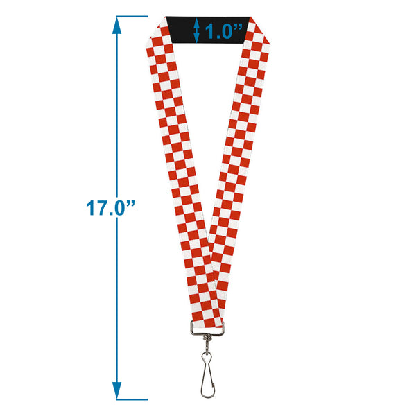 Buckle Down Lanyard - 1.0" - Checker Red White