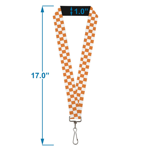 Buckle Down Lanyard - 1.0" - Checker White TN Orange