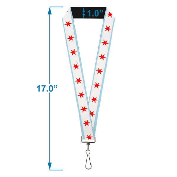 Buckle Down Lanyard - 1.0" - Chicago Flag