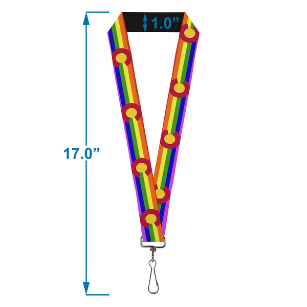 Buckle Down Lanyard - 1.0" - Colorado Flags2 Pride