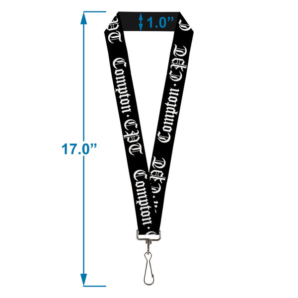 Buckle Down Lanyard - 1.0" - COMPTON-CPT Black White